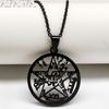 Je Tetragrammaton Hebräisches Pentagramm Edelstahl Halsketten für Männer Goldfarbe Männliche Kette Schmuck colar masculino N1163S