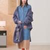 Uniqlo X JW Anderson Collaboration SS25 Embroidered Logo Zippered Loose Fit Hoodie Unisex Hoodies Blue 476229-67