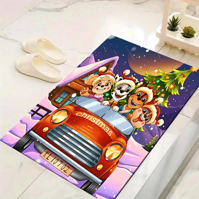 1Pc Christmas Car Adventure Rug Office Carpet Indoor Outdoor Doormat Nonslip Soft And Comfortable Living Room Christmas Halloween Gift D91871