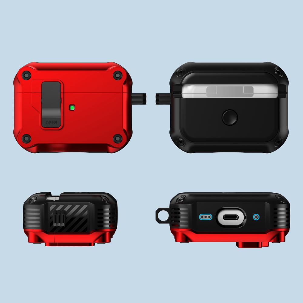 KEYSION Bluetooth Earphone Case for Apple AirPods Pro 2 1 With Switch and Hook Silicone+PC Shockproof Cover for AirPods 3 2 1