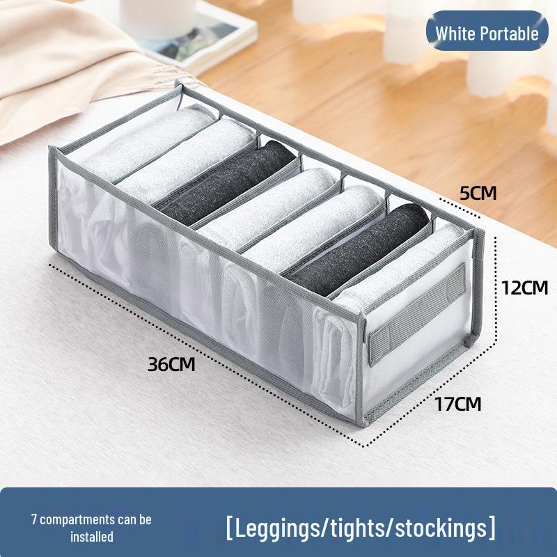 Mesh Underwear and Sock Storage Box with Dividers and Handle for Drawers and Wardrobes