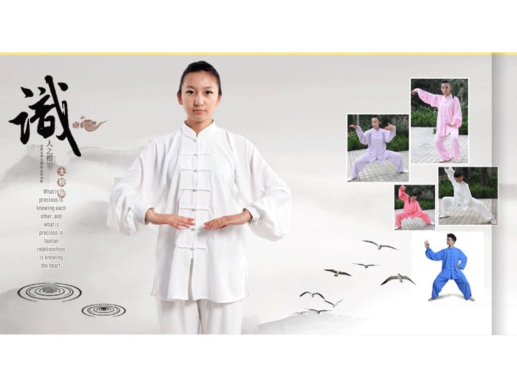 2024 Spring & Autumn Cotton-Silk Tai Chi Suit for Middle-aged & Elderly Men & Women - Practice & Performance Wear