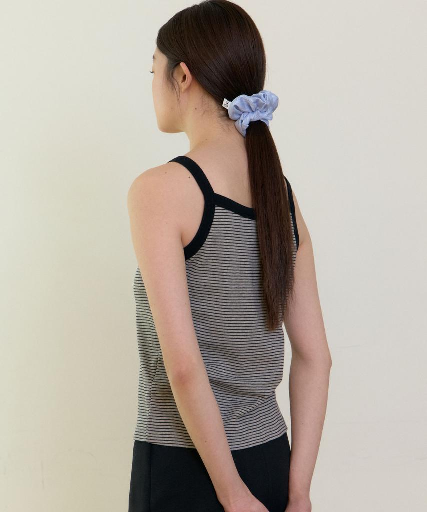 38Comeoncommon Check Sheer Scrunchie (Sky Blue)