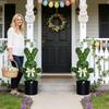 35 INCH Artificial Bunny-Shaped Bowknot Topiary Tree Shaped Topiary Trees UV Resistant Faux Boxwood Topiaries Plant For Porch Decor Outdoor/Indoor