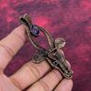African Amethyst Pendant Cow Face Pendant Gemstone Copper Wire Wrapped Jewelry