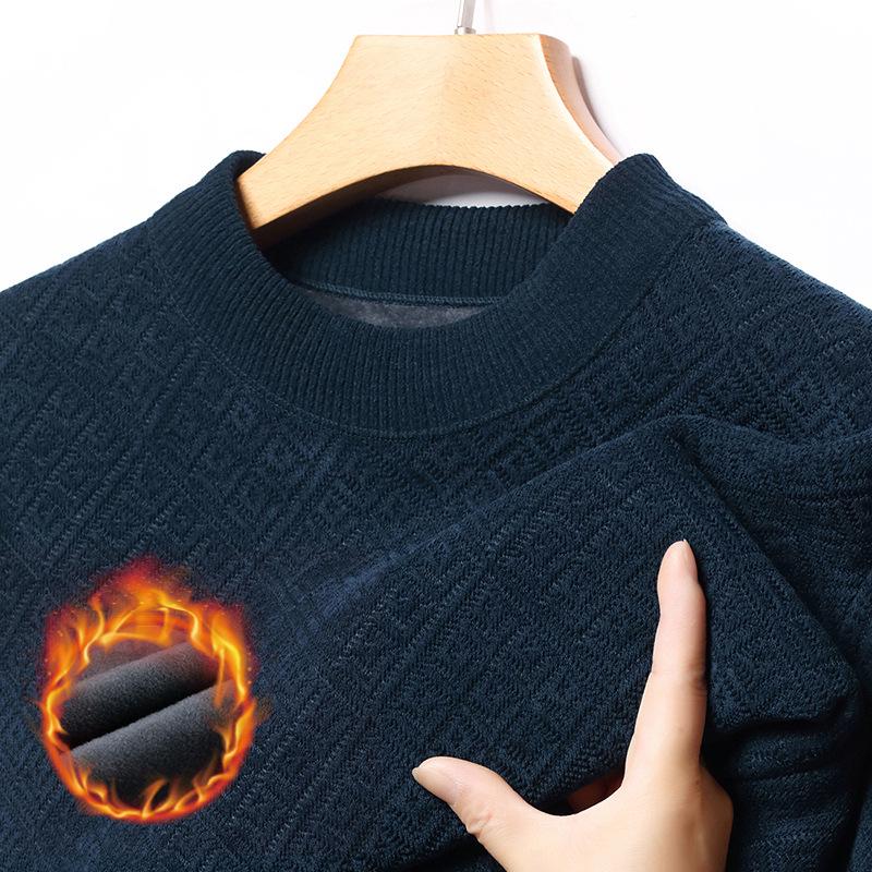 

Men s Winter Warm Knitted Jacquard Hoodie, Casual Versatile Base Layer Shirt. XXXL темно-синього кольору