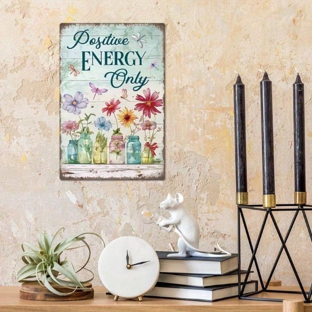 Vintage Be Kind Floral Rustic Metal Wall Sign Home Decor