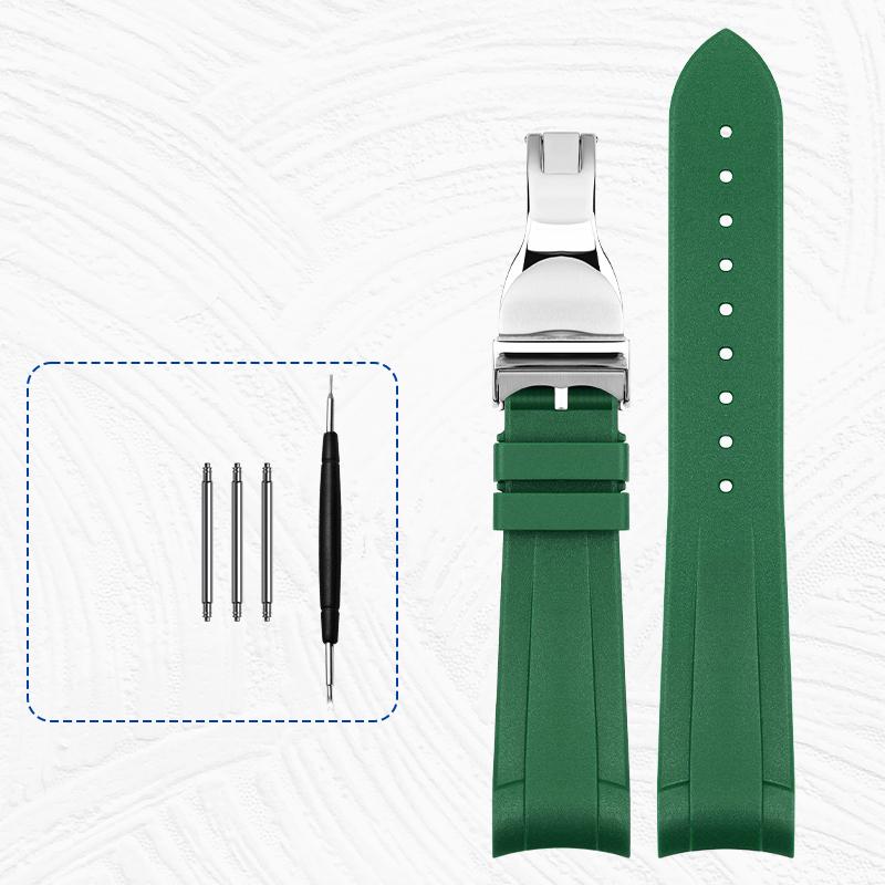 

Високоякісний гумовий ремінець для годинника Tudor Black Bay GMT Ремінець для годинника Вигнутий кінець Розкладна застібка Чорний Синій Червоний 22 мм Браслет 22mm