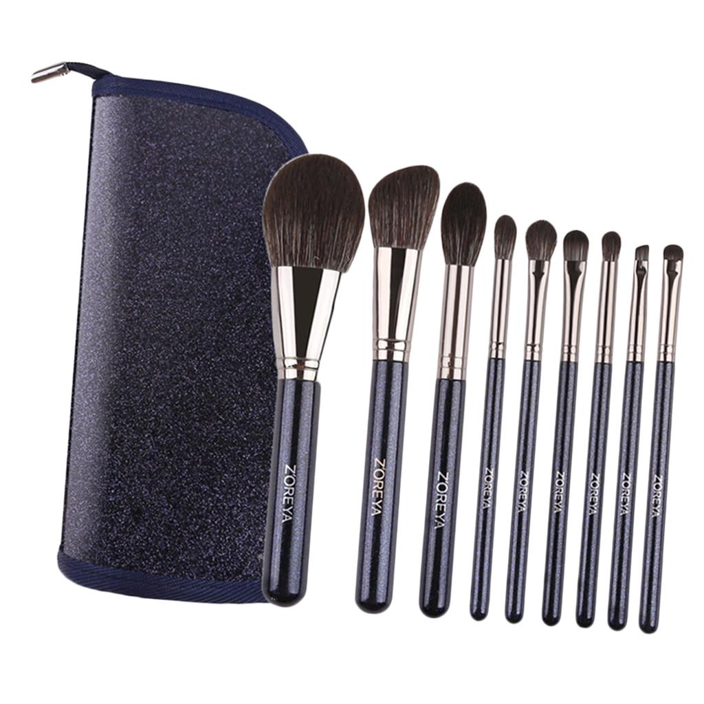 Buy 9x Dense Makeup Brushes Set Liquid Powder Foundation Blush Highlighter Brush at affordable
