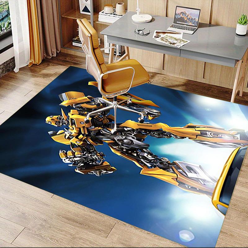 Transformers Bumblebee'S Power Carpet For Playroom Bedroom Living Room Sofa Home Decorkids Game Area Rug Nonslip Floor Mat