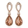 Estele Exquisite Women's Rose Gold Plated Austrian Crystal Drop Earrings