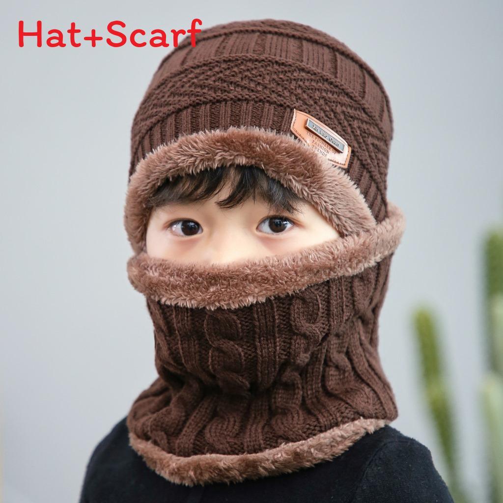 Kids Knitted Winter Hat With Fleece Lining For Outdoor Skiing And Riding