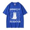 Schrodinger Cat Lovers Funny Meme Tshirt Summer Unisex Women Casual Cotton Vintage Streetwear Unisex Oversized Short Sleeve Tees