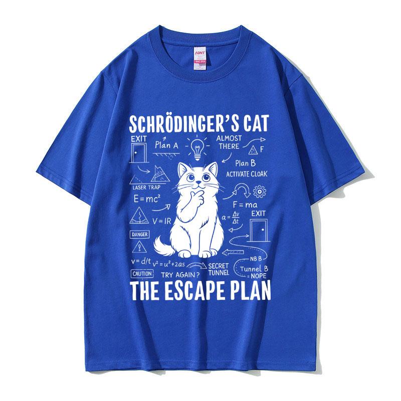 Schrodinger Cat Lovers Funny Meme Tshirt Summer Unisex Women Casual Cotton Vintage Streetwear Unisex Oversized Short Sleeve Tees