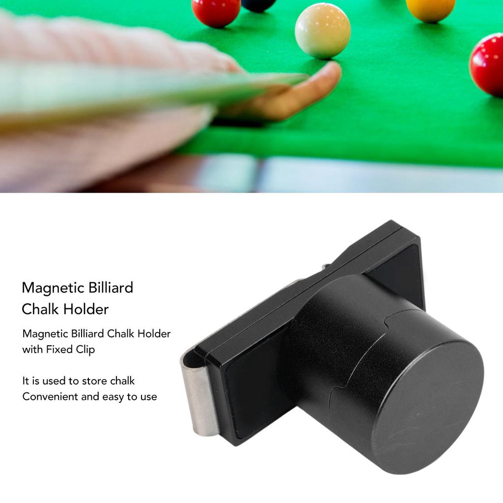 Magnetic Billiard Chalk Holder Aluminium Alloy Round Snooker Cue Chalk Box with Fixed Clip Portable Billiard Accessories