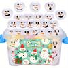 6/12Pcs Christmas Snowman Random Expression Venting Stress Ball For Christmas New Year Carnival Birthday Party Decor Best Gifts