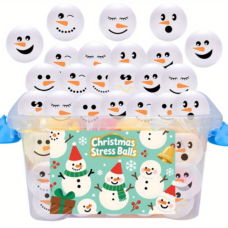 6/12Pcs Christmas Snowman Random Expression Venting Stress Ball For Christmas New Year Carnival Birthday Party Decor Best Gifts