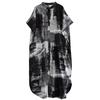 DIMANAF 2025 Damen Übergröße Sommer Locker Hemdkleid Lässiges Druckkleid Basic Vintage Knopf Kurzarm Maxi