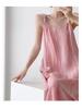 Women's French Retro Off-Shoulder Pink Tie-Dye Camisole Dress for Summer Vacations
