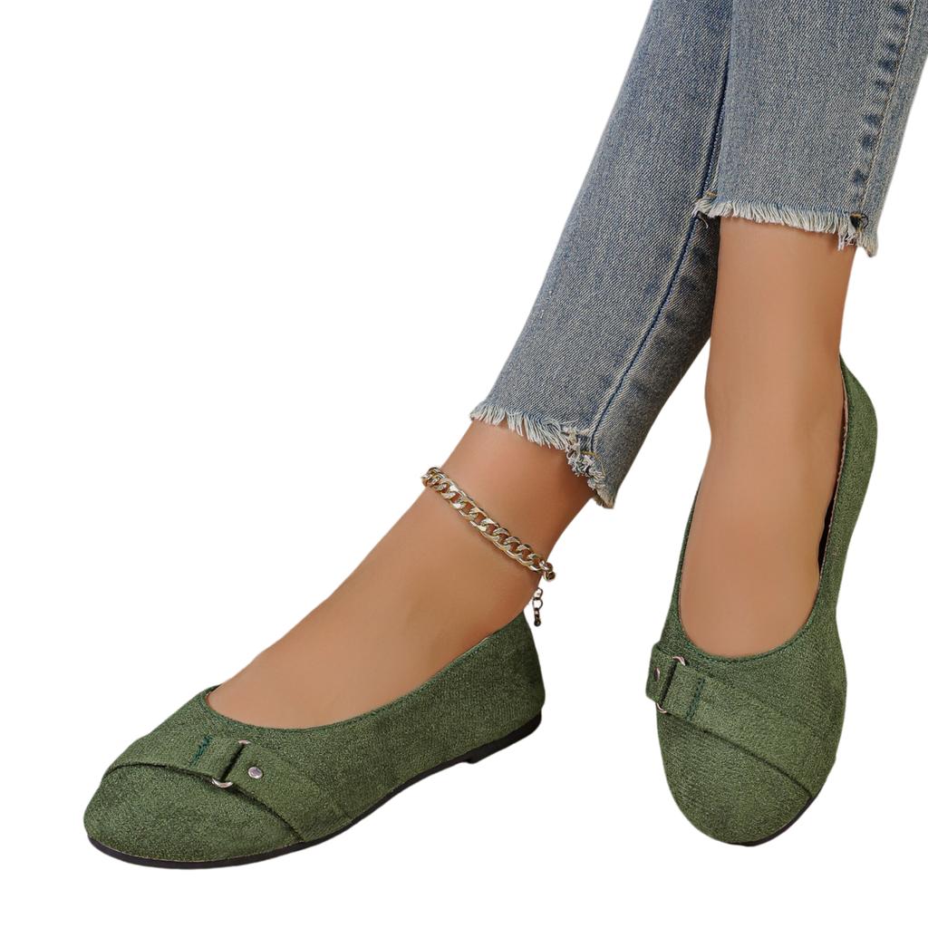 Women's - Flats with Strap Comfort Casual Shoes for Everyday Wear