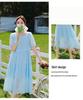 Chiffon Karomuster Kurzarmkleid für junge Mütter und ältere Frauen