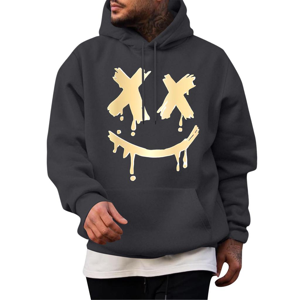 Pánská ležérní mikina módní mikina s kapucí volnočasové topy teenager streetwear móda tričko s dlouhým rukávem teplé