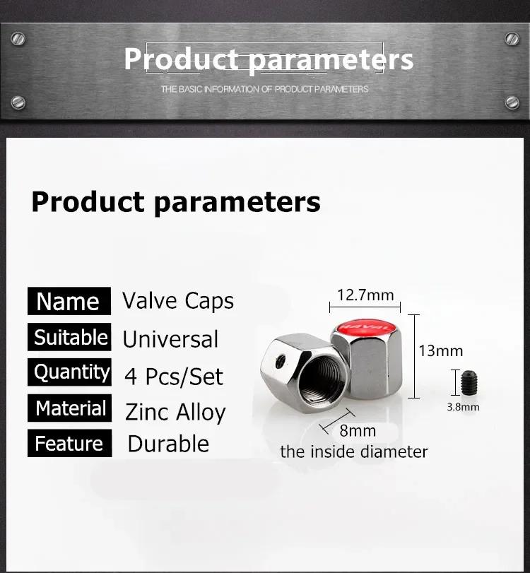 Stainless Steel Anti-Theft Car Tire Valve Caps Dust Proof for Citroen C2 C3 C4 C5 Picasso Berlingo Wheel Tyre Styling Accessorry vh62