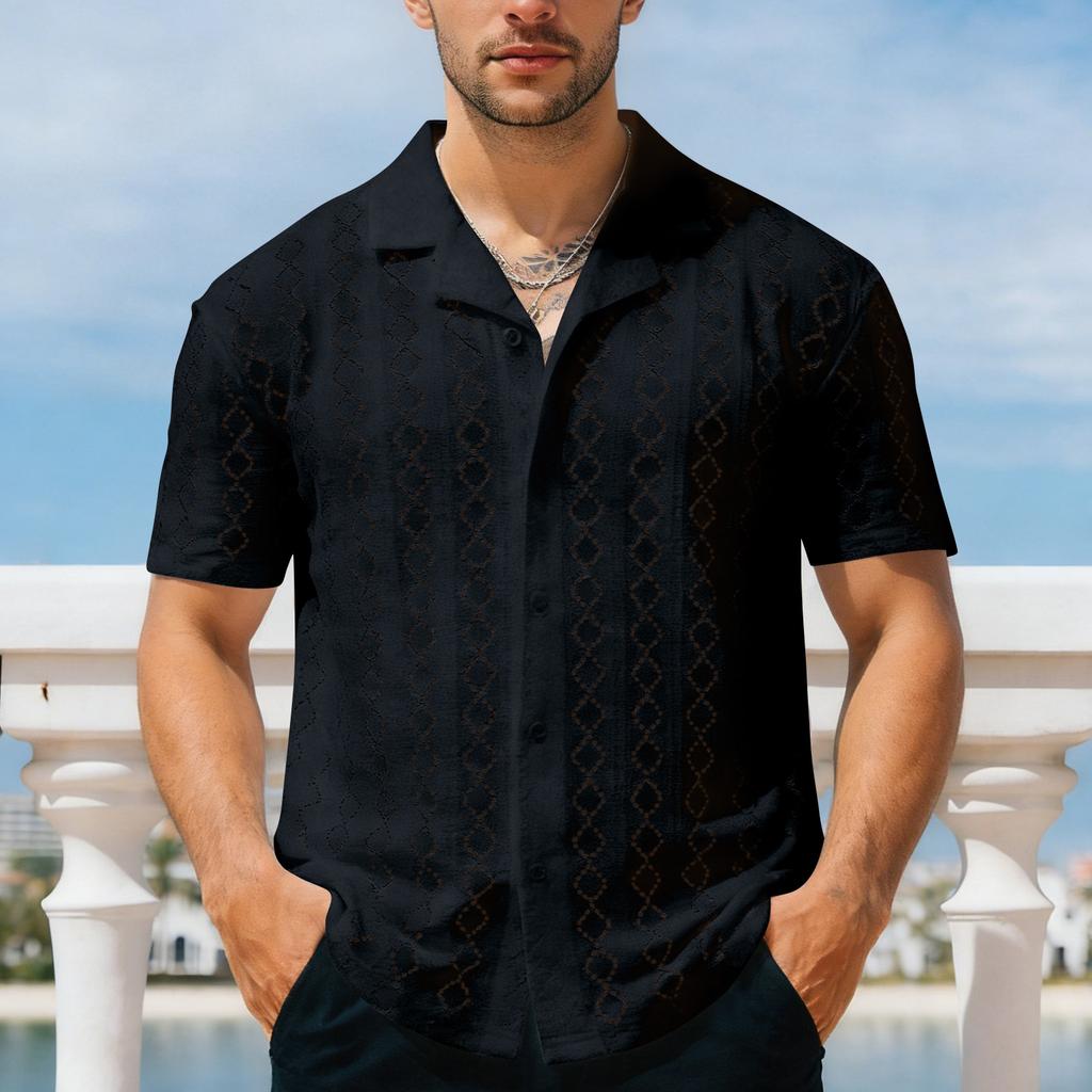Men's Collared Openwork Outdoor Casual Comfortable Shirt