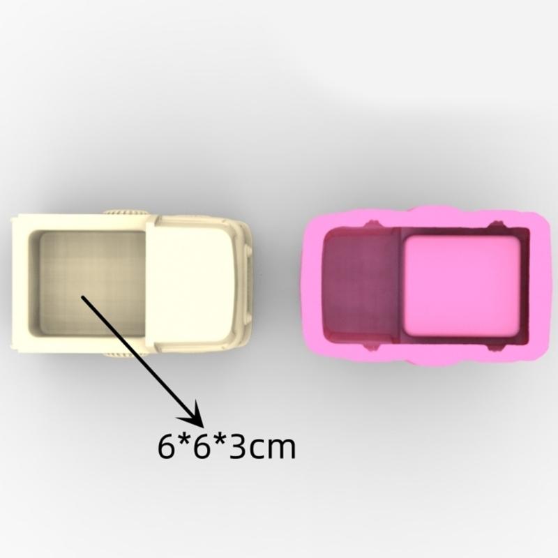 Geometric Small Truck Gypsum Silicone Molds Storage Box Mold for Making Succulent Plant Pot Flower Pot Pen Holder
