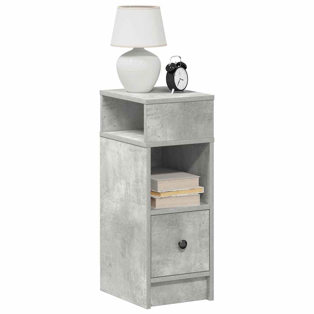 Vidaxl Nachttisch mit Schublade, Beton Grau, 25X31X66 Cm