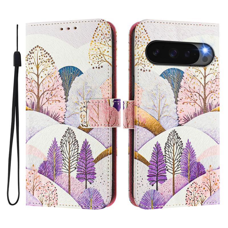 Luxus Flip Lederhülle für Google Pixel 10A 9A Flip Cover auf für Google Pixel 10 9 Pro XL 5G Coque Brieftaschentaschen Blumenhüllen