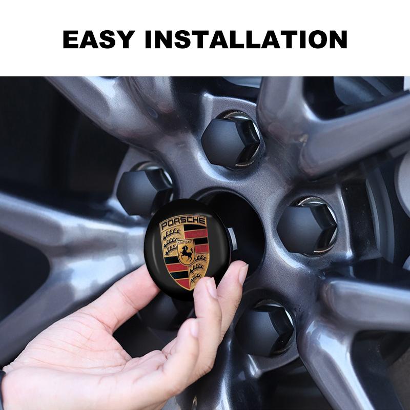 4 ks 56mm Samolepka Středové Krytky Nábojů Kol Auta Příslušenství Pro Porsche Boxster Cayenne Panamera Macan Cayman 911 918 996 917 991
