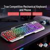 Wired Mechanical Gaming Keyboard & Mouse Set - Blue Switches, Electroplated Punk Design for Esports - Compatible with Laptop/Desktop Computers.