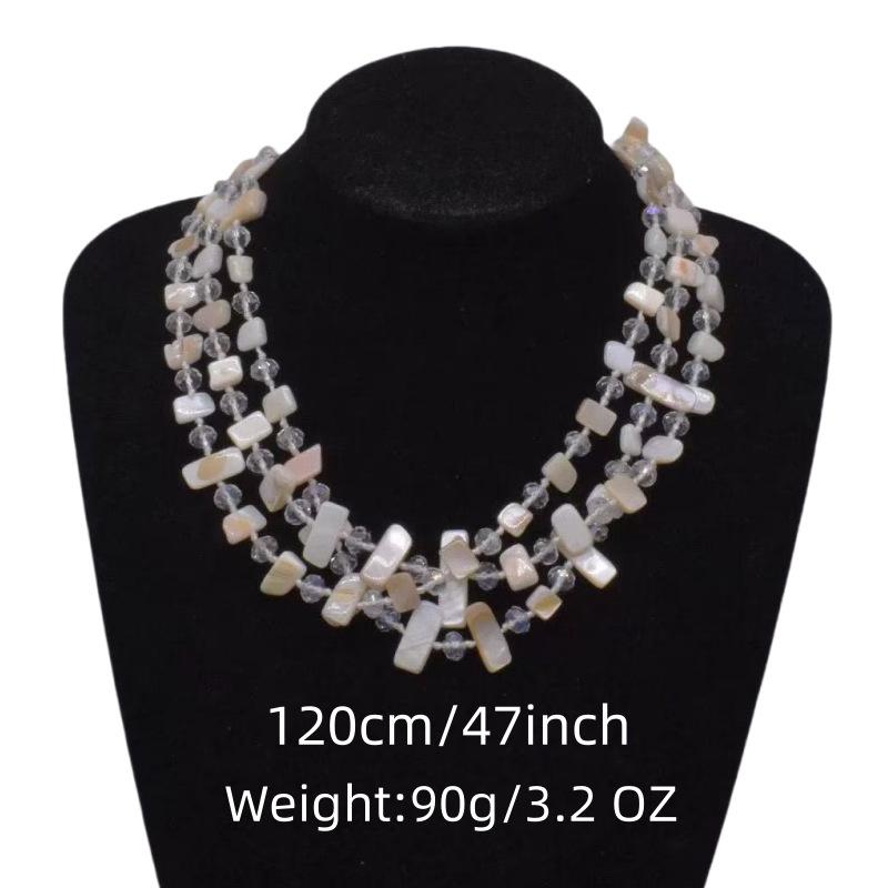 120CM Long Shell Beads Crystal Necklace Women Handmade Woven Long Sweater Chain Clothing Accessories Neck Chain Boho Jewelry