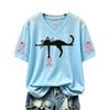 Women's Trendy Printed V-Neck Short Sleeve Top