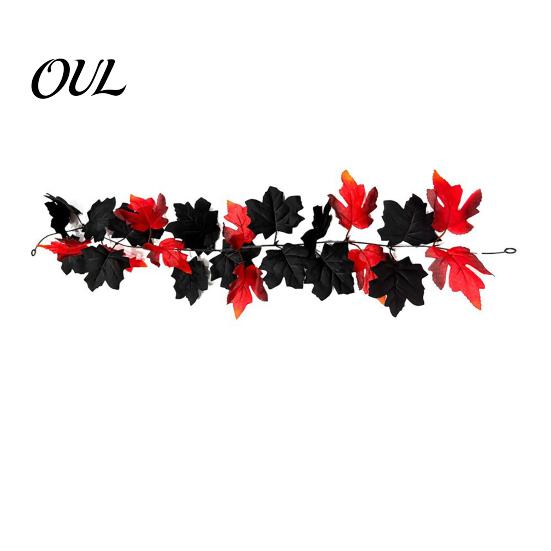 Flexible Rattan Foliage Artificial Fall Maple Leaf Garland, 3.3FT Bendable Autumn Vine, Leaves Vine Plant Decor for Thanksgiving Halloween Indoor