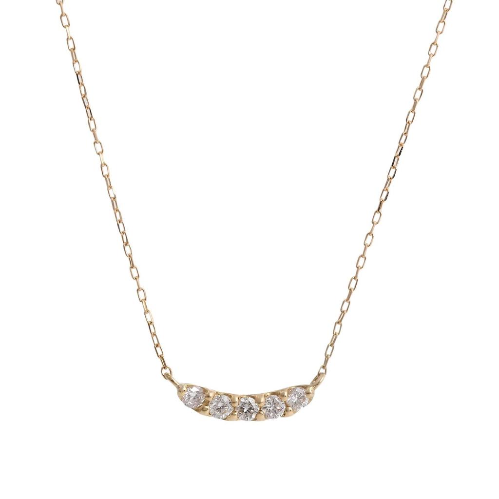 Lala Christie Diamond 18K Yellow Line Necklace, Gold, Diamond, 0.1ct, lpi51-0030-yg
