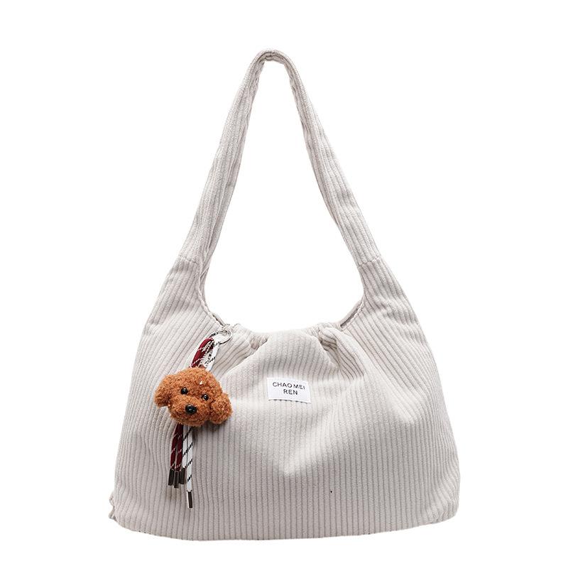 

Простая и милая женская сумка-тоут большой вместимости 2025 новая полосатая сумка на плечо с завязками тренд белый