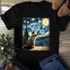 Van Gogh Starry Night Cat T-Shirt: Artistic Ragdoll Cat Tee