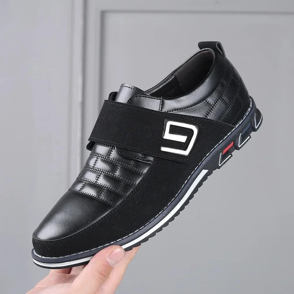 Leather Casual Shoes for Men Fashion Men Loafers Office Comfortable Slip on Men Shoes Business Big Size Working Footwear Tênis