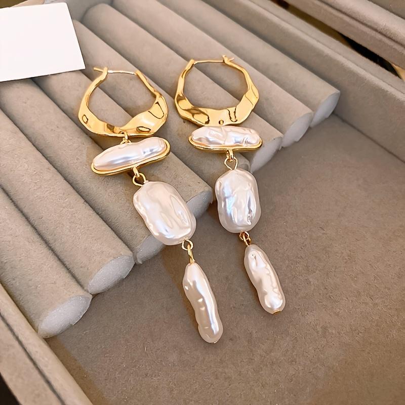New  Irregular Imitation Pearl Tassel Earrings, Women's Personalized Creative Daily Hundred with Accessories Jewelry