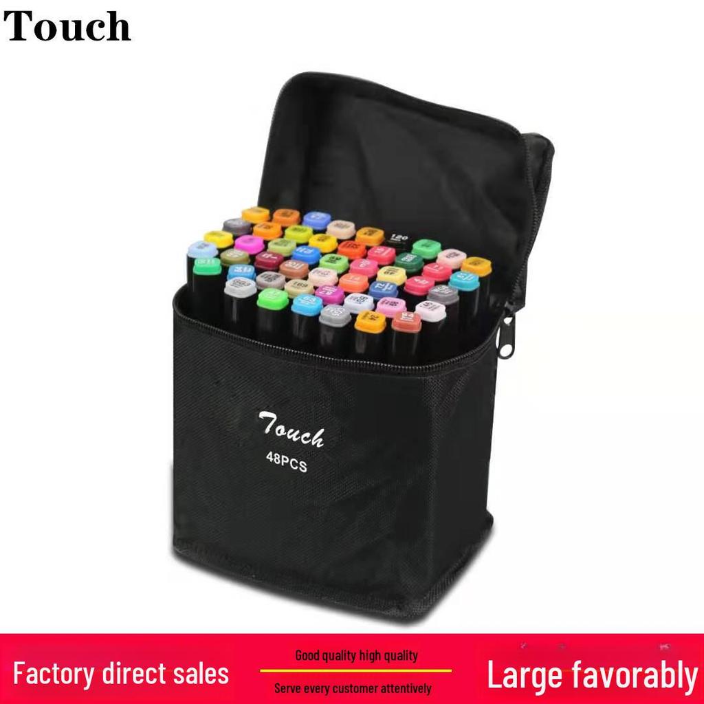 Set de markere cu alcool cu ​​vârf dublu, 48 de culori, pentru proiecte artistice și acuarelă