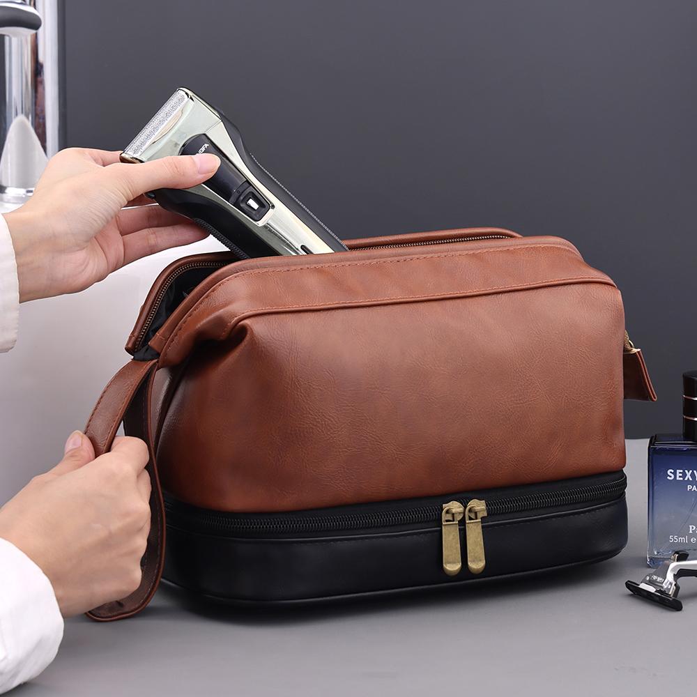Large Capaci Retro Men Travel Washing Bathroom Shaving Tools Toiletry Bag Business Makeup Pouch Storage Bag Women Cosmetic Bag