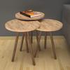 3 Wooden Pine Nesting Coffee Table Round Coffee Table for Living Room Home Office Furniture Accessory