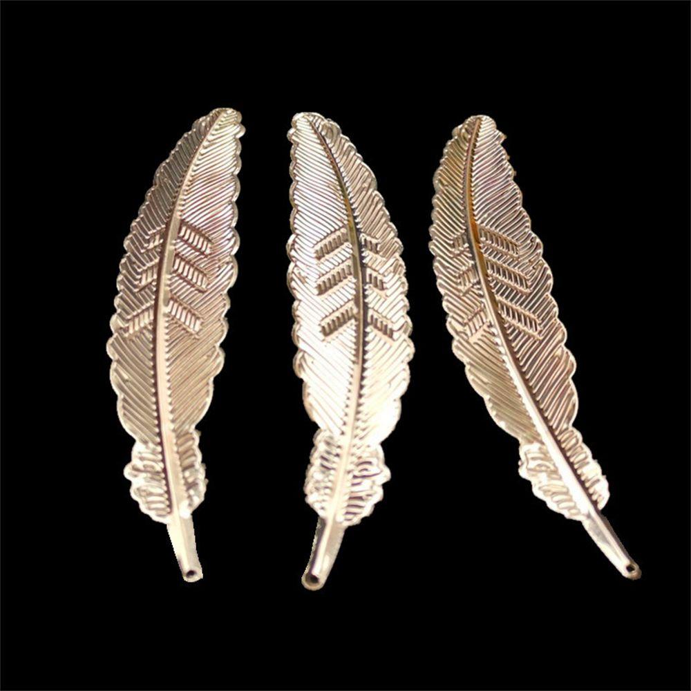 1pc Handmade Gold Silver Plated Page markers Metal Feather Book darts Bookmark Students Stationery