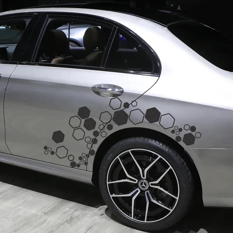 Car Honeycomb Hexagonal Combination Stickers Polygonal Waterproof Vinyl Decals Decoration DIY Side Body Auto Styling Accessories