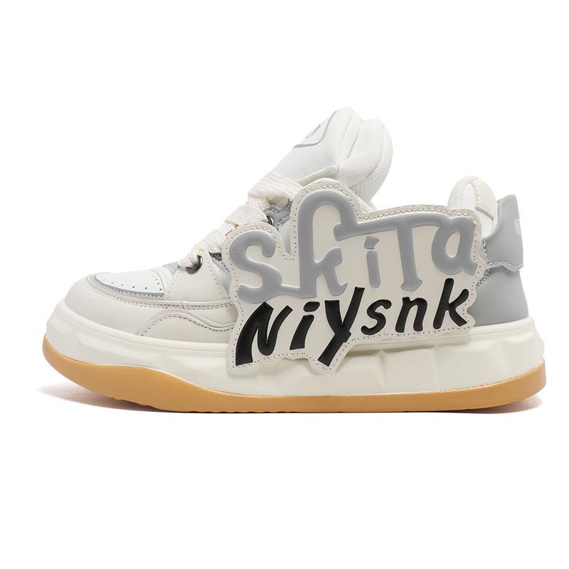 Sneakers Men for Women Trend Casual Gray Black Board Shoes Athletic Chunky Platform Couple Style Flat Shoes 2024 New Versatile