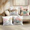 Country Flower Bicycle Cushion Cover Soft Plush Throw Pillow Cover  DoubleSided Printed Cushion Case  Cozy Sofa  Home Decor