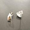 Punk Chunky Water Drop Half Empty 925 Sterling Silver Stud Earrings For Woman