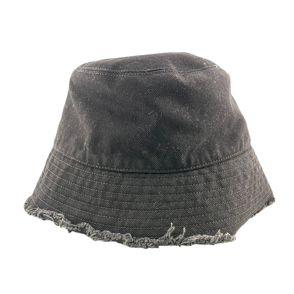 Loewe K820HB1X20 Logo Fringe Cotton Hat Black Cotton Women Used